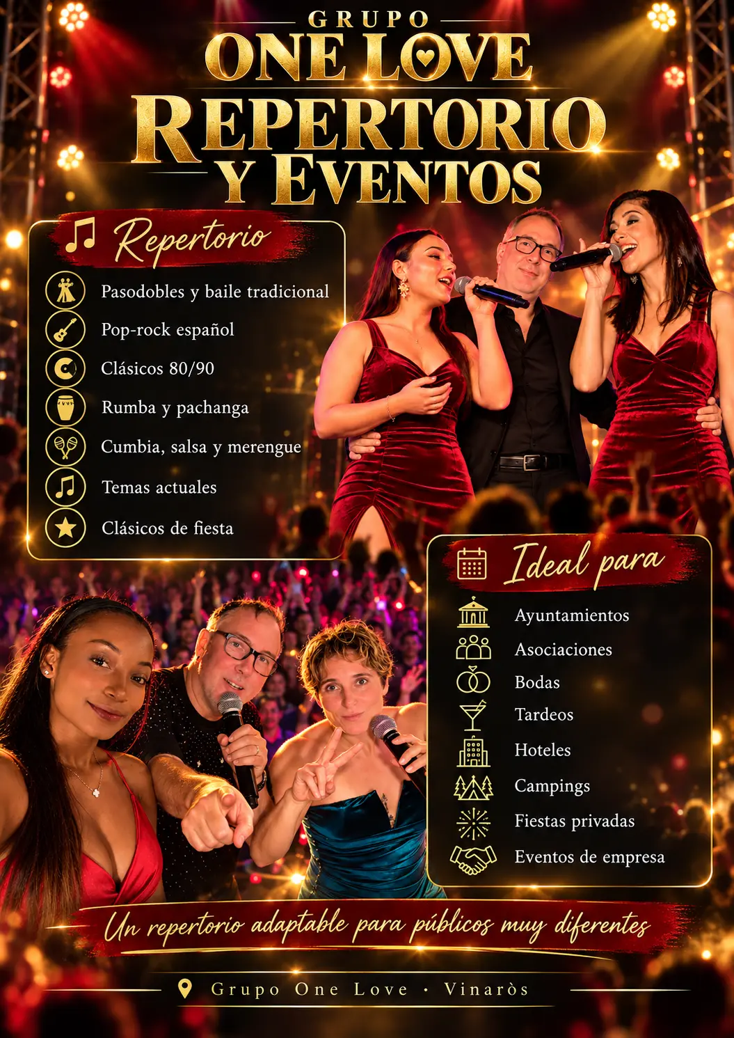 Repertorio y eventos de Grupo One Love